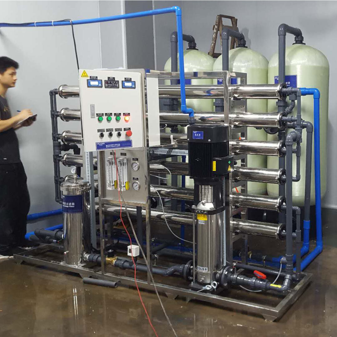 食品廠3噸單級反滲透純水設備+杯裝灌裝線